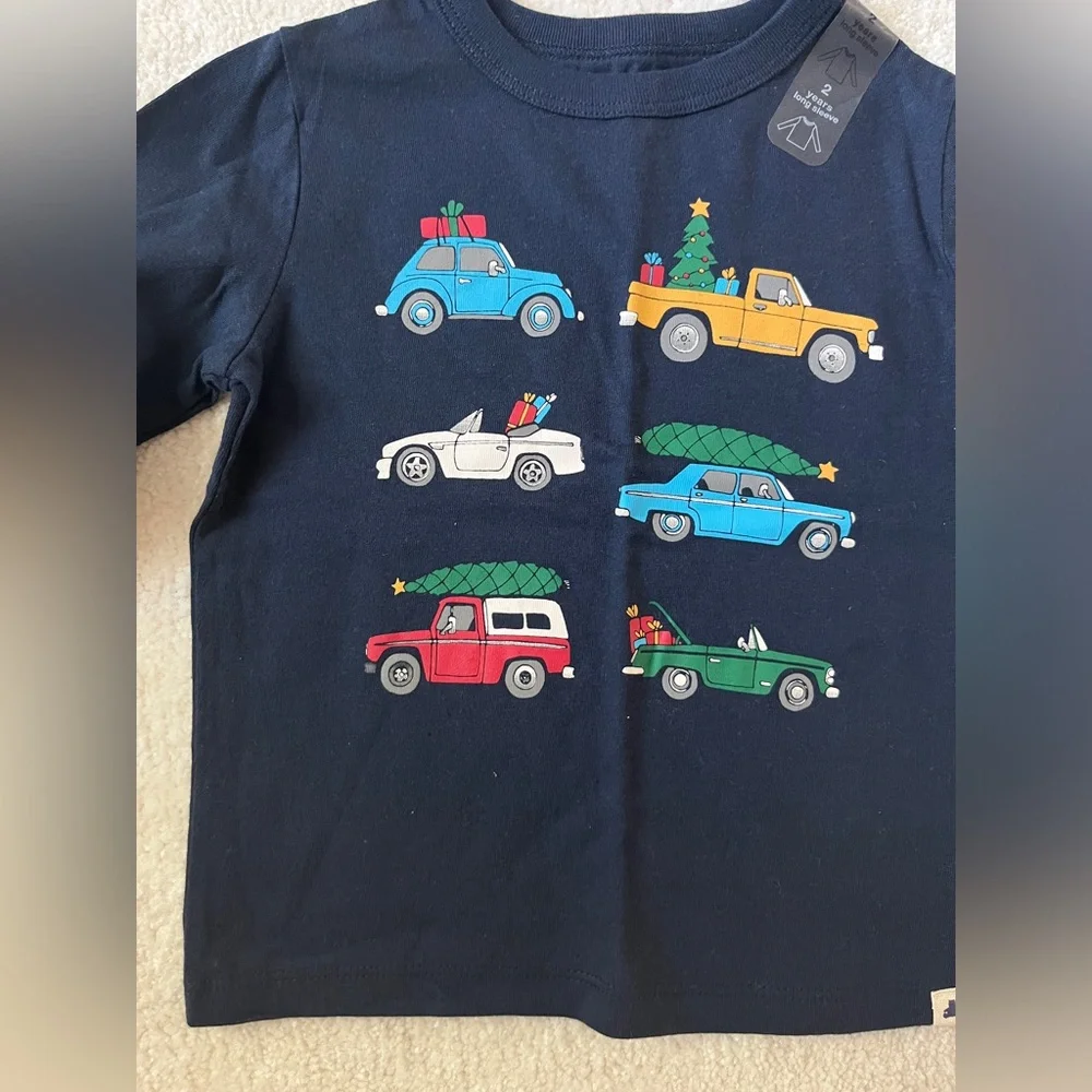 Gap, blue galaxy, organic cotton Holiday graphic t-shirt, 2 years